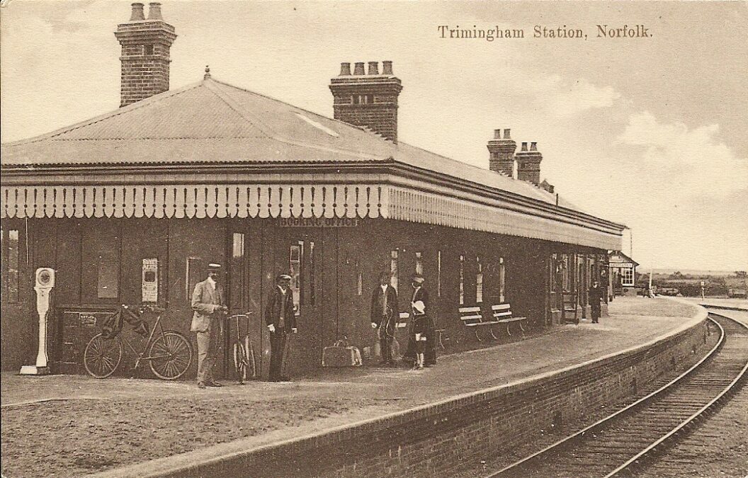 Trimingham railway station - early 1900s - postcard - Author Battson Cromer